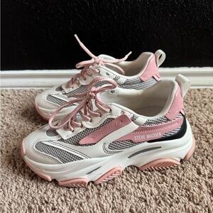 Steve Madden Pink and Cream Chunky Sneakers